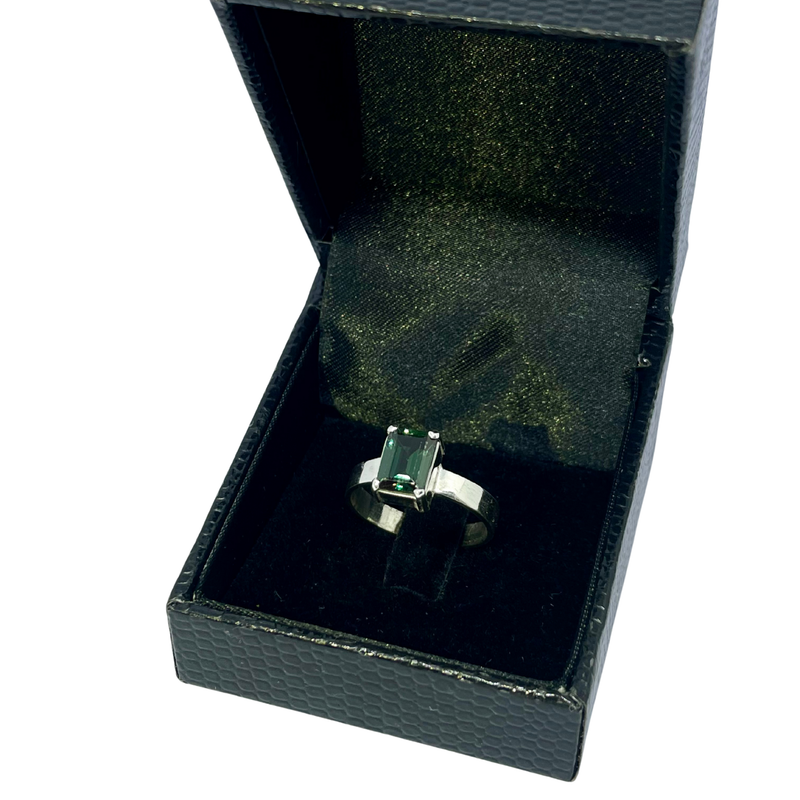 Anel Topázio Verde - Prata 925