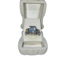 Anel com topázio azul e topázio imperial - Prata 925