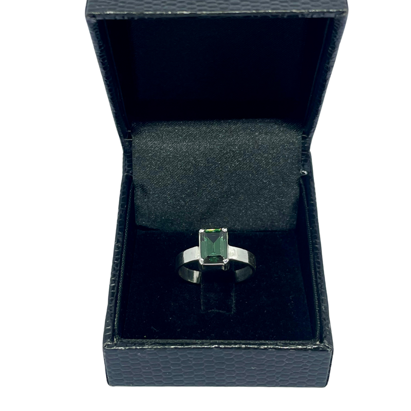 Anel Topázio Verde - Prata 925